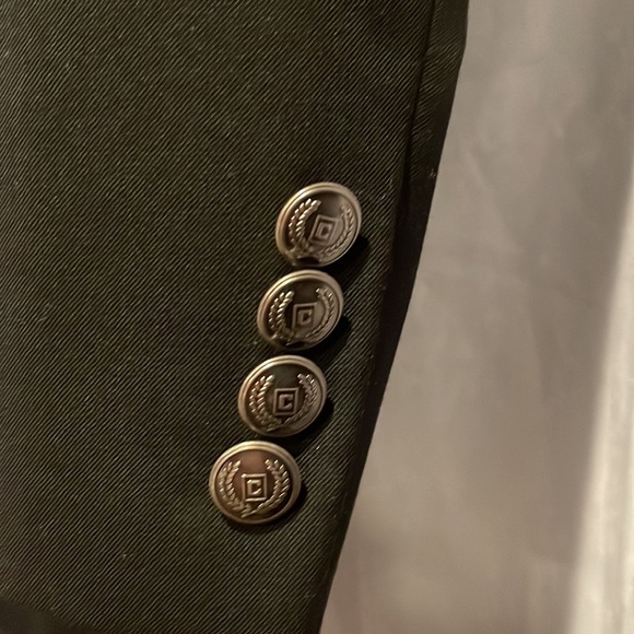 CHAPS Black Italian Suit Wool Blend BlazerMens 44L GREAT BUTTONS - Picture 3 of 10